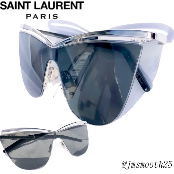 ⬇️SALE‼️🆕 SAINT LAURENT CAT-EYE SILVER & GRAY SUNGLASSES
